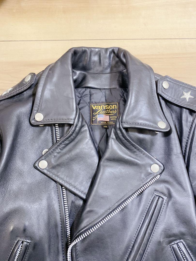 Vanson C2 Leather Jacket 1990s Talon Zipper Black Rare Vintage