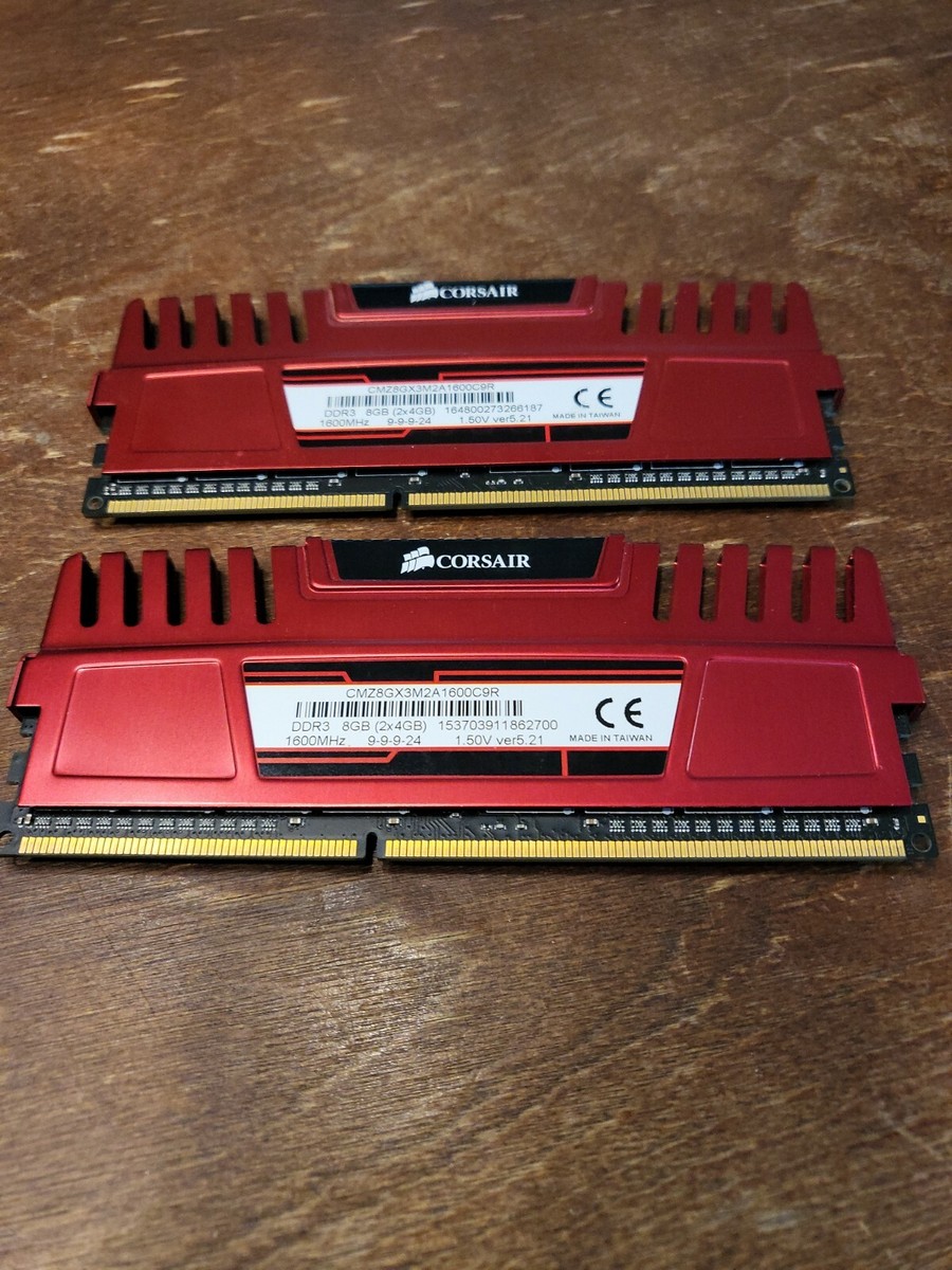 Corsair Vengeance Red 2x4G (DDR3-1600) 8GB MHz C8 PC3-12800 Memory
