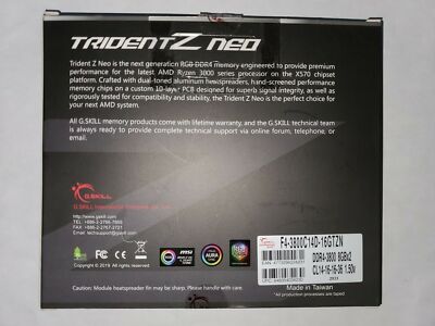 ✓ G.SKILL TridentZ Neo RGB 16GB (2x8GB) 3800 MHz *C14* DDR4
