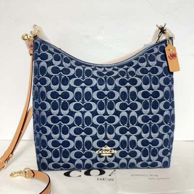 NWT Coach Laurel Large Shoulder Bag In Signature Denim CY697 | eBay