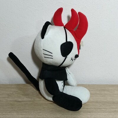 Hangry & Angry Gothic Punk Cat Black White Hoodie Plush Toy Taito