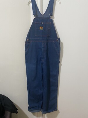 Vintage 70s Ben Davis Yellow Label Overalls Orange Stitching Rare