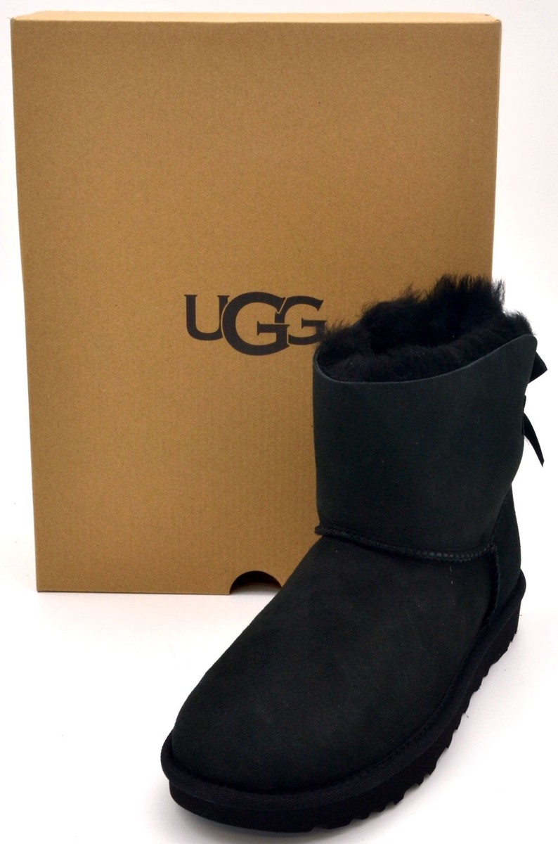 UGG Womens Mini Bailey Bow Ii Boots | Black | 1016501-BLK