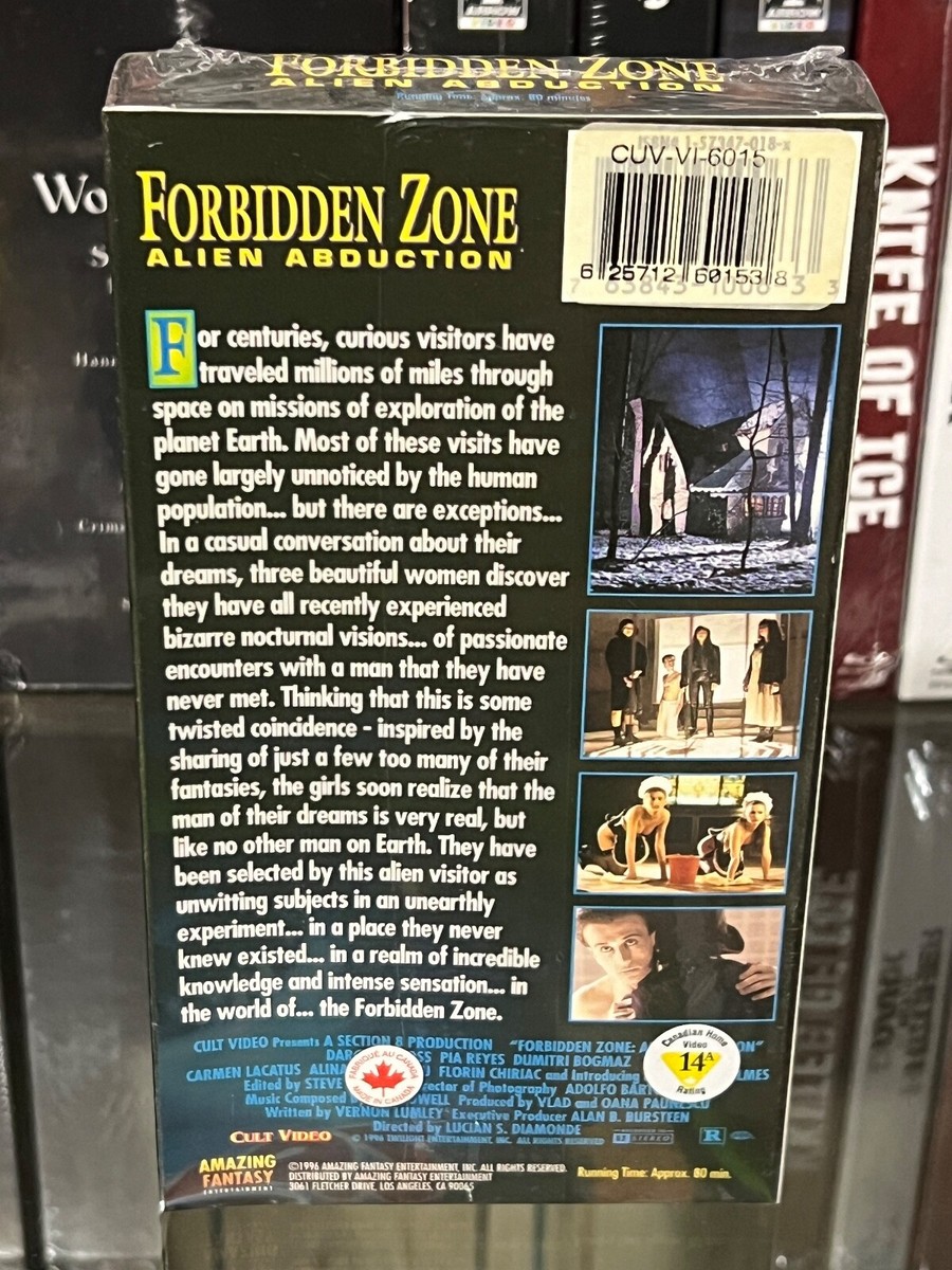 Forbidden Zone: Alien Abduction (VHS) Amazing Fantasy Ent! Cult
