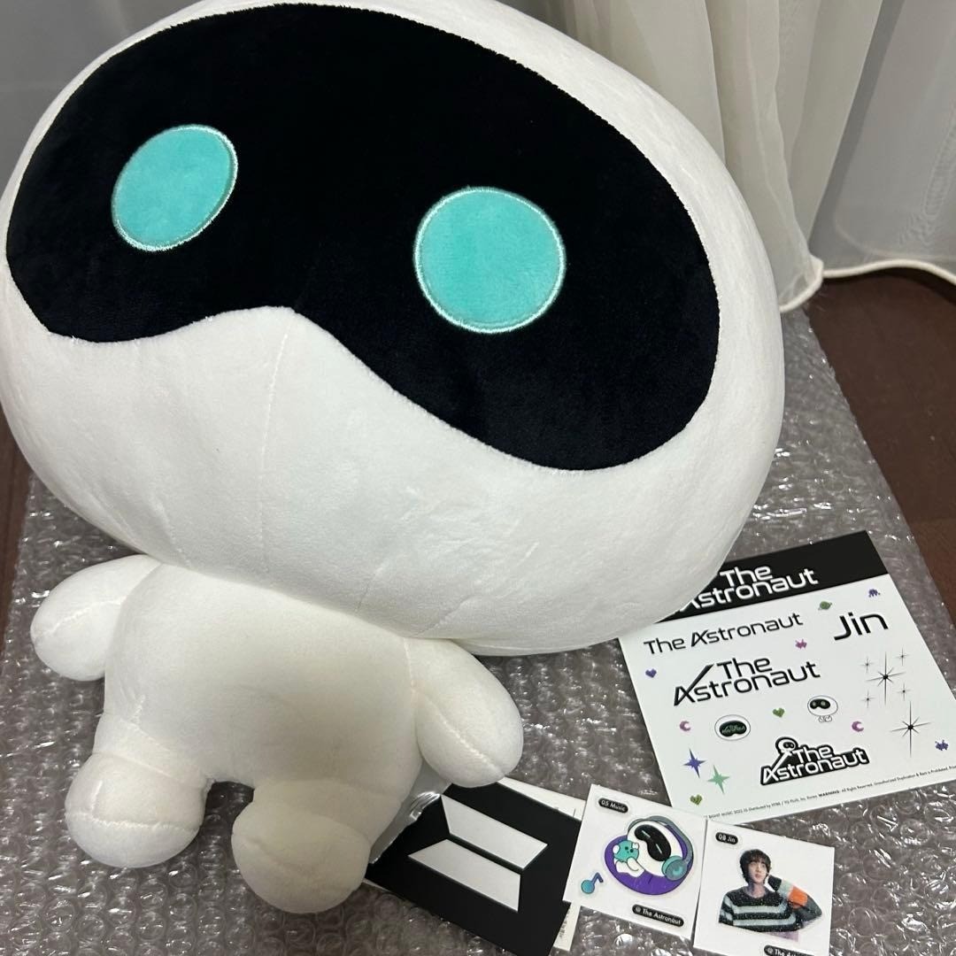 BTS WOOTTEO JIN THE ASTRONAUT OFFICIAL PLUSH DOLL CUSHION White