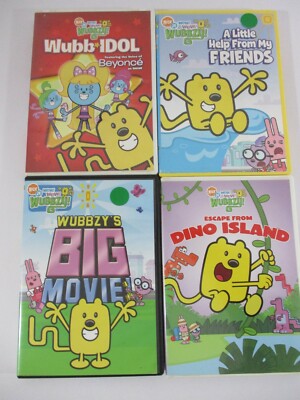 4 DVDs: Wubbzy's Big Movie, Dino Island, Wubb Idol, Little Help