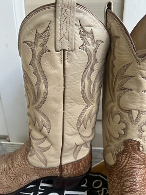 Vintage Dan Post Handcrafted El Paso Sz 9D Tan Exotic Boots Sty