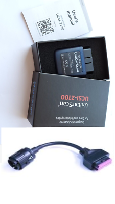 Unicarscan UCSI-2100 Bluetooth OBD2 Adapter, Motoscan with 10 pin