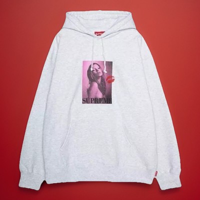 Supreme NY • Kate Moss Hooded Sweatshirt • Ash Grey Hoodie • Size