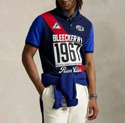 Polo Ralph Lauren Navy Blue Classic Fit Graphic Bleecker NY Run