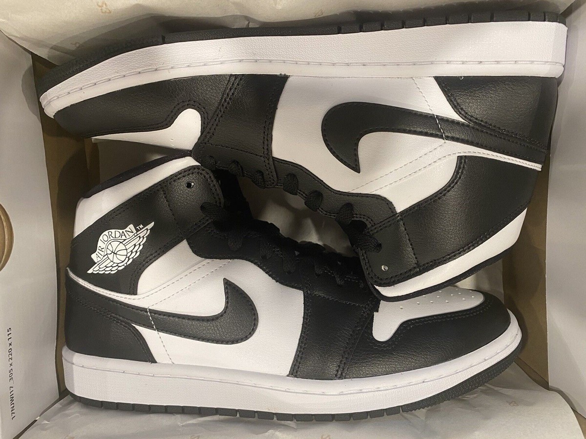Sz 6-12 WMNS Nike Air Jordan 1 Mid Panda White Black DV0991-101 | eBay