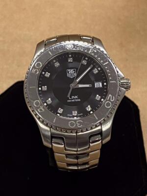 TAG HEUER LINK 200 METERS WJ1113-0 DIAMOND BLACK DIAL SS 39mm