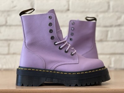 Dr. Martens Jadon III Pisa Leather Platform Side Zip Purple Combat