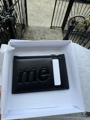 Supreme Leather Zip Card Holder Black Debossed Logo Brand New