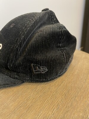Supreme New Era Corduroy Hat Cap Black 6 Panel 7 1/4 BOGO Box Logo
