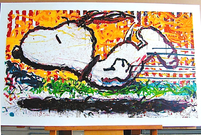 Tom Everhart AS THE SUN SETS SLOWLY - SNOOPY, Color Lithograph