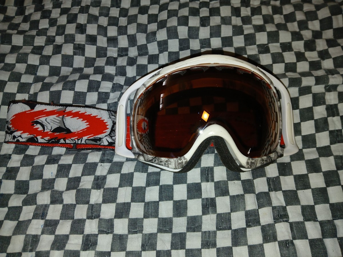 EUC Oakley WHITE SKULL Crowbar Signature Series Ski Snowboard