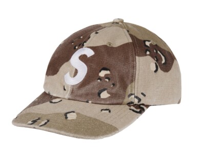 Supreme Pigment Coated Canvas S Logo 6-Panel Cap Hat Chocolate