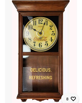 Vintage Coca Cola Clock Pendulum Regulator Battery Operated