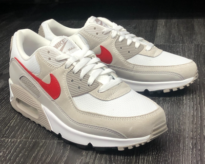 NEW* MEN Nike Air Max 90 White / University Red (DM0029 113), Sz