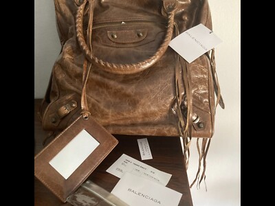 NWT! Balenciaga Brown Leather Original Motorcycle Velo Bag