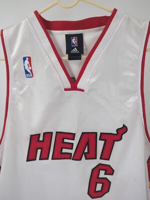 Adidas LEBRON JAMES #6 Miami Heat “King James” Jersey Size 56