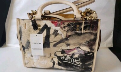 NWT COACH X MINT & SERF IVORY/MULTI GRAFFITI ROGUE 25 CD704 | eBay