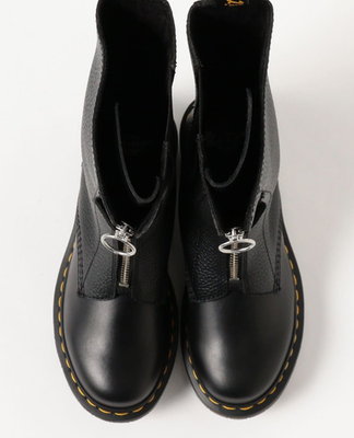 DR. MARTENS 1B99 FRONT ZIP MID CALF LEATHER BOOTS MSRP$270 Comfy