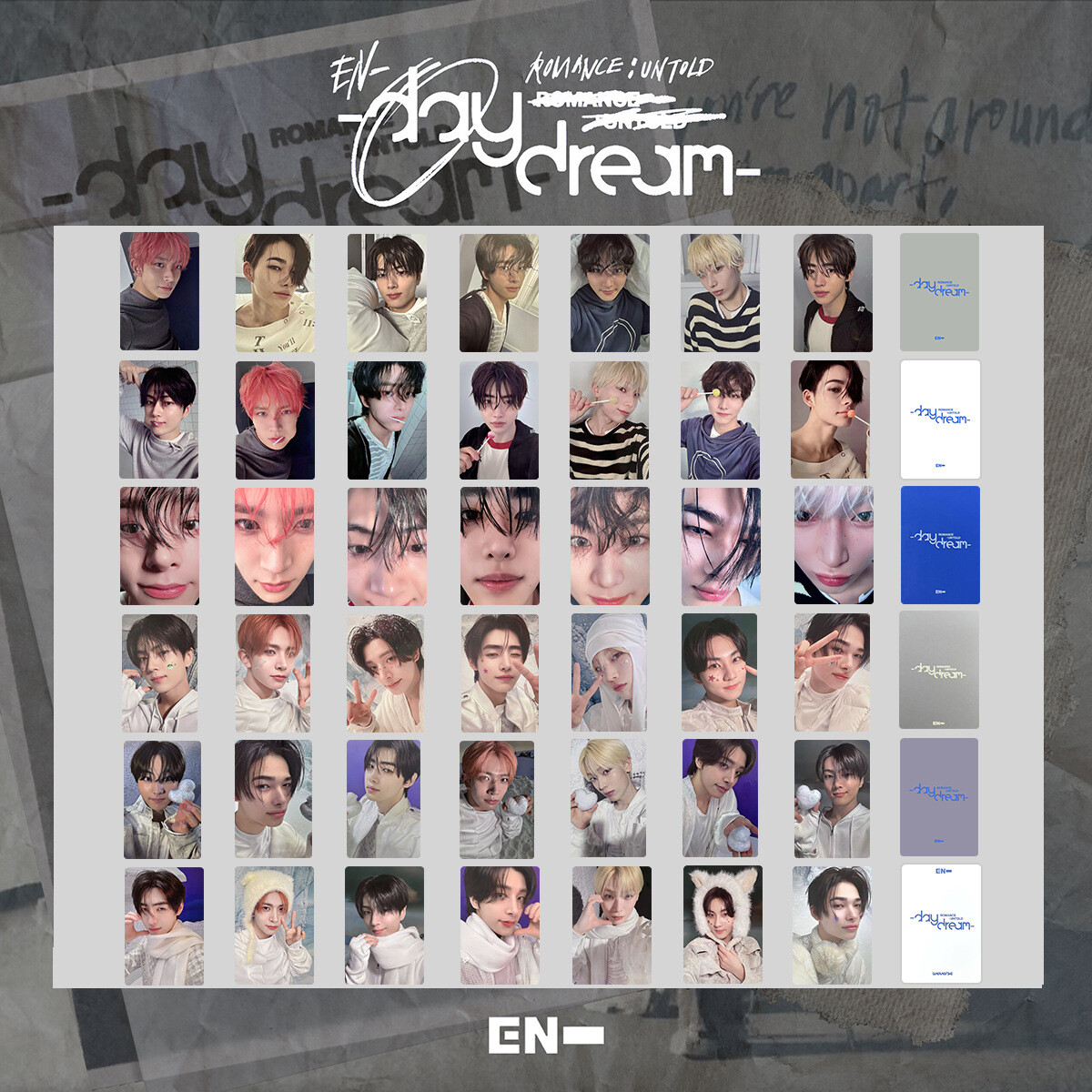 7pcs/Set ENHYPEN ROMANCE : UNTOLD Daydream Photo Cards Self Made