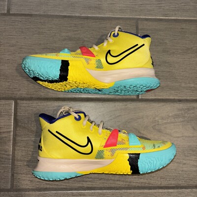 RARE NIKE Kyrie 7 '1 World People' Yellow Strike Black Mens Size