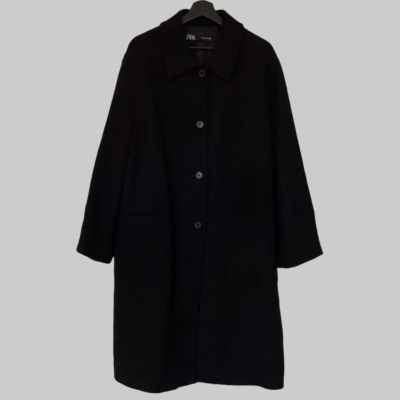 NWT ZARA Woman Manteco Wool Straight Cut Coat ZW Collection 8934