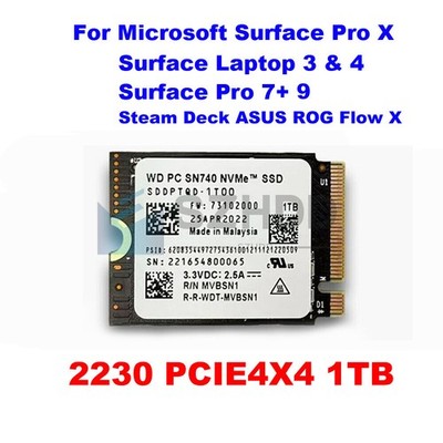 NEW WD PC SN740 M.2 2230 SSD 1TB NVMe PCIe For Surface Laptop 3