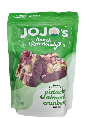 Jojo's Dark Chocolate Pistachio Almond Cranberry Bites 10 Ounce