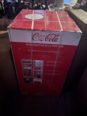 3.2 Cu. Ft. Coca-Cola Refrigerator Black With Freezer Small Fridge