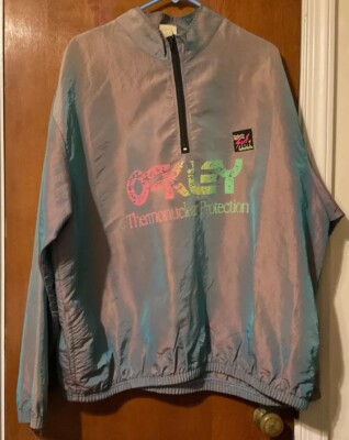 Vtg 90s Oakley Surf Style Thermonuclear Protection Windbreaker