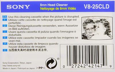 SONY Hi8 / Digital8 / 8mm Video Head Cleaning Cassette V8-25CLD | eBay