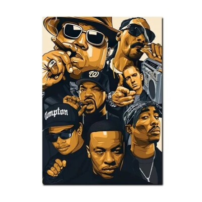 Greatest Rappers of All Time 2Pac Biggie Canvas Poster Prints Wall