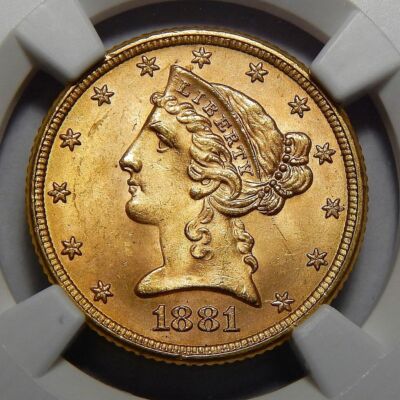 1881 NGC MS65 $5 LIBERTY HEAD GOLD | eBay