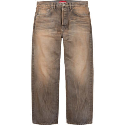 Supreme Distressed Loose Fit Selvedge Jean Washed Grey | eBay