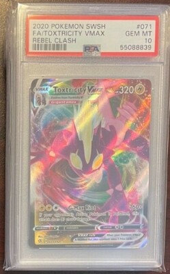 2020 Pokemon Sword & Shield Rebel Clash Toxtricity Vmax FA 071 PSA