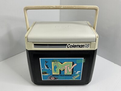 Vtg 1990 Coleman 18 MTV Music Television USA Cooler 5218 Flip Top