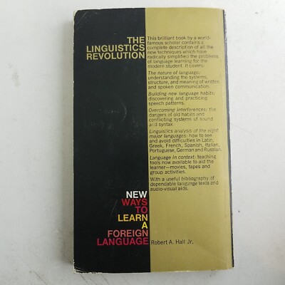 New Ways To Learn A Foreign Language By Robert A Hall Jr Professor
