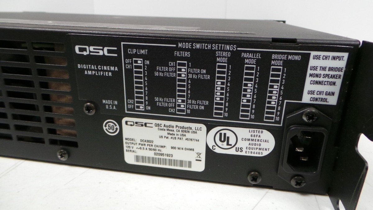 QSC DCA 3022 CINEMA POWER AMPLIFIER 900W 4 OHMS | eBay