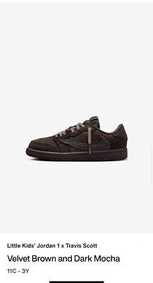 Air Jordan 1 Retro Low X Travis Scott Velvet Brown Dark Mocha Size
