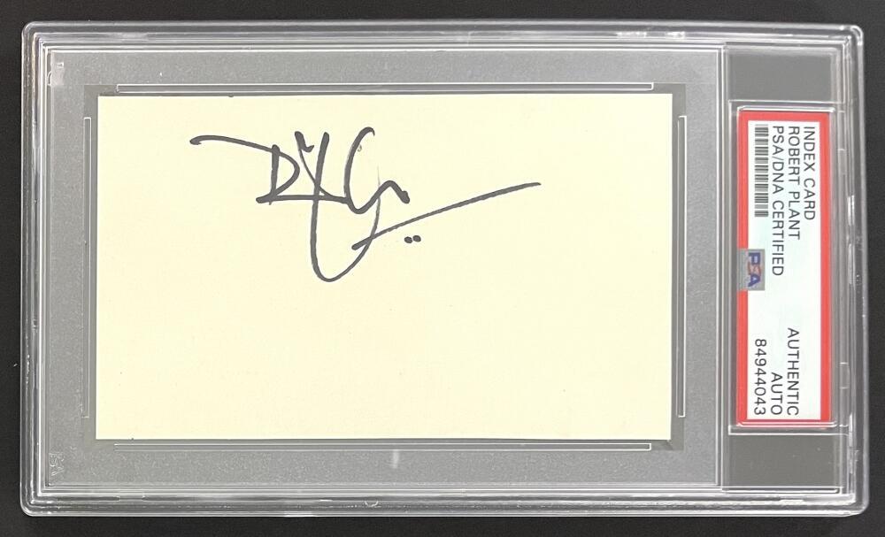 Robert Plant Led Zeppelin Signed Autograph 3x5 Card PSA/DNA