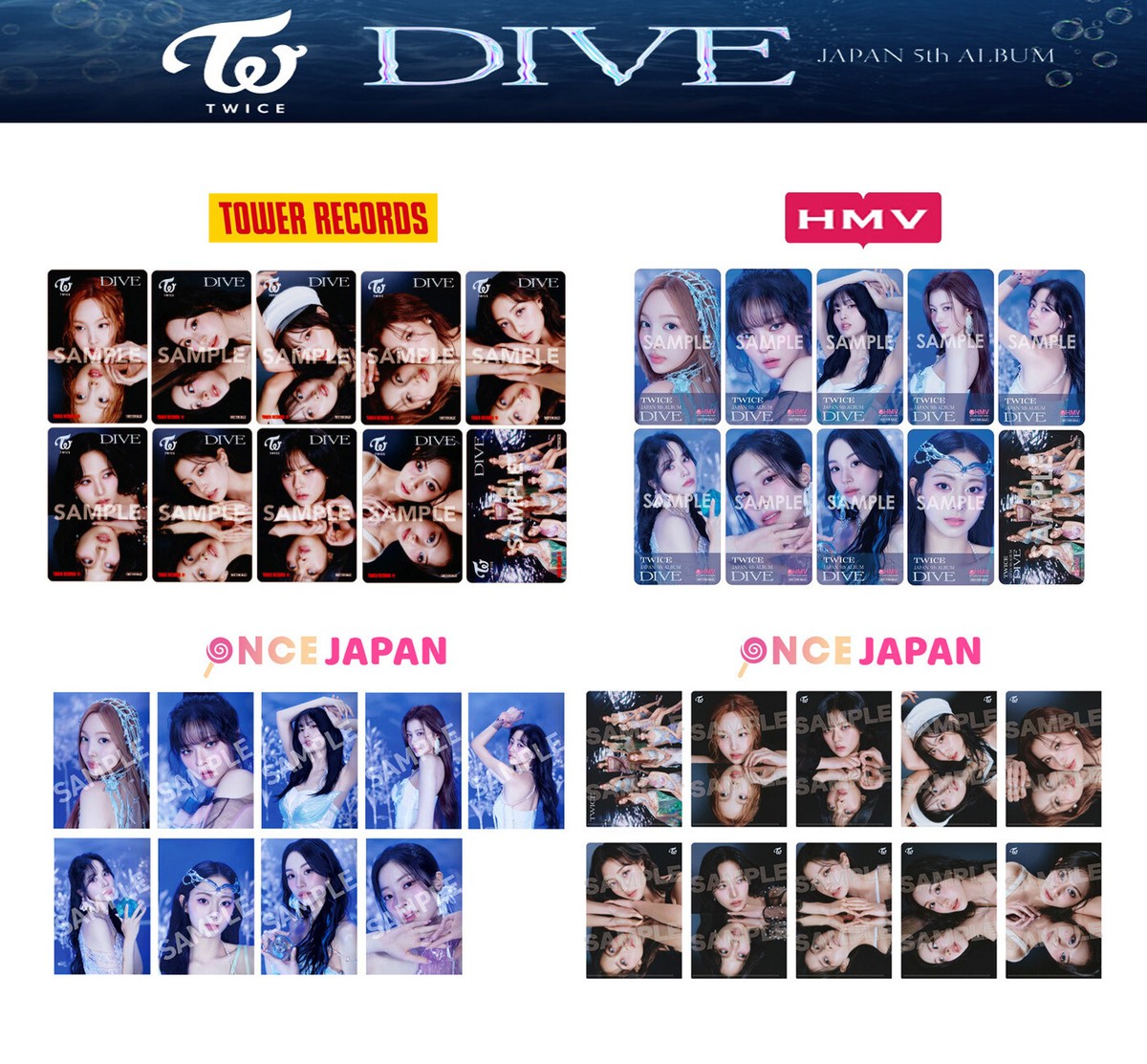 TWICE JAPAN 5th ALBUM DIVE JAPAN POB JPFC ONCE JAPAN TOWER RECORDS
