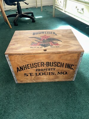 Vintage Budweiser Wooden Crate Box Centennial 1876-1976 Anheuser