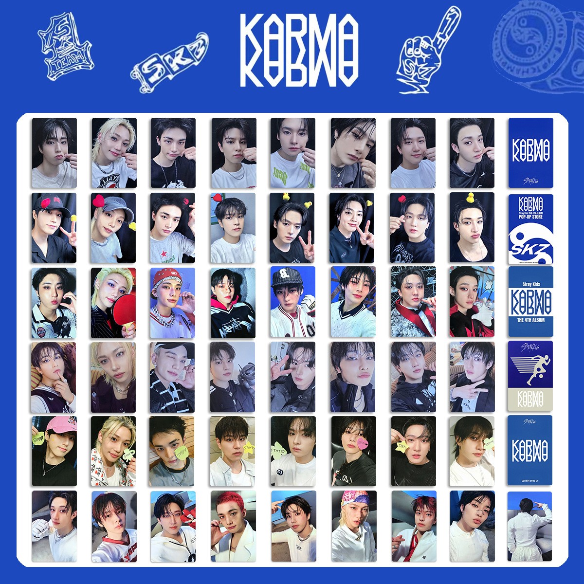 8pcs/set STRAY KIDS KARMA Self Made Photo Cards HOORAY Album