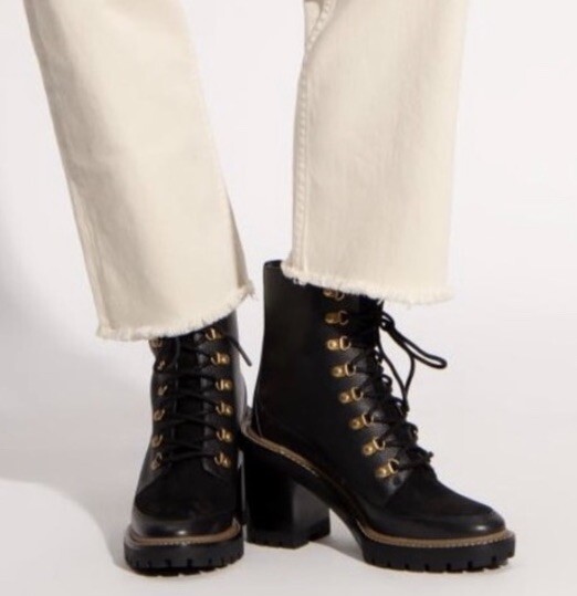 Tory Burch Miller Mixed-Materials Lug Sole Boot NWOT | eBay