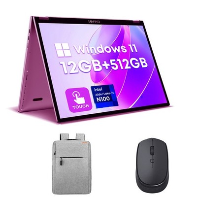 CHUWI Pink MiniBook X 2-in-1 Touch, 12GB RAM/512GB SSD, Intel N100